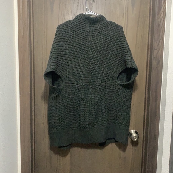 FORENZA Open Front Short Sleeve Lagenlook Drape Acrylic Knit Cardigan Sweater - Picture 3 of 3